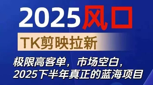 2025风口TK剪映capcut拉新项目，极限高客单，市场空白，2025下半年真正的蓝海项目-lhxm