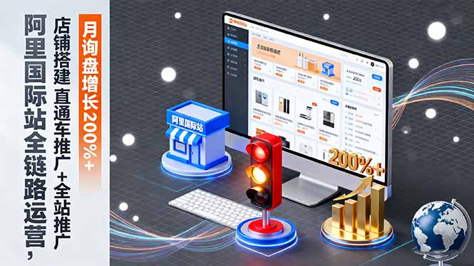 阿里国际站全链路运营，店铺搭建+直通车推广+全站推广，月询盘增长200%+-lhxm