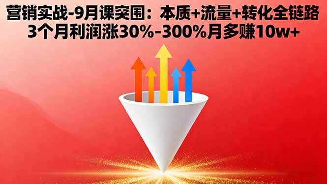 营销实战-9月突围课:本质+流量+转化全链路 3个月利润涨30%-300%月多赚10w+-lhxm