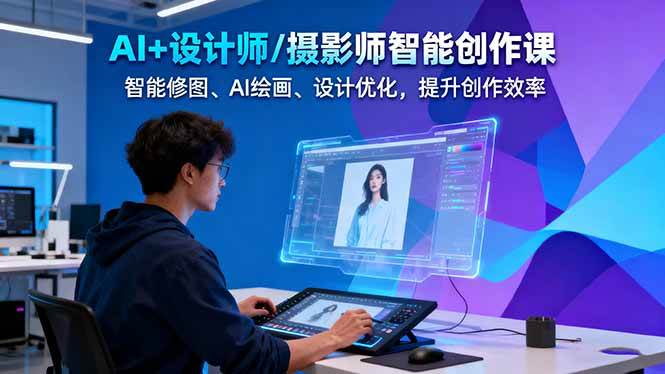 AI+设计师/摄影师智能创作课：智能修图、AI绘画、设计优化，提升创作效率-lhxm