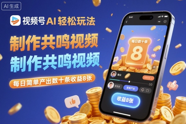 视频号AI轻松玩法，制作共鸣视频，每日简单产出数十条收益8张-lhxm