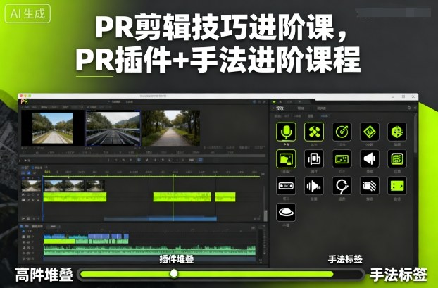 PR剪辑技巧进阶课，PR插件+手法进阶课程-lhxm