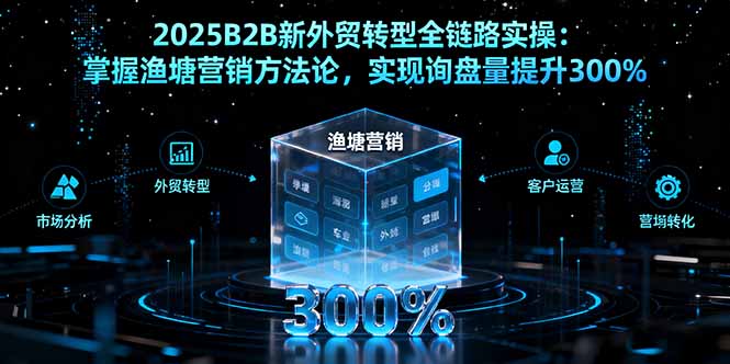 2025B2B新外贸转型全链路实操：掌握渔塘营销方法论，实现询盘量提升300%-lhxm