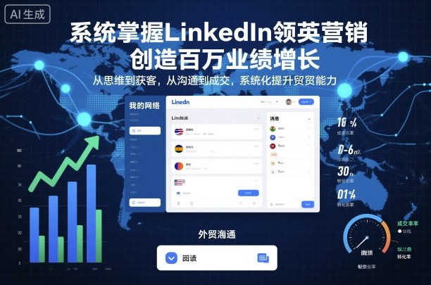 系统掌握LinkedIn领英营销，创造百万业绩增长，从思维到获客，从沟通到成交，系统化提升外贸能力-lhxm