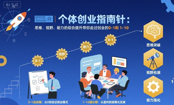 个体创业指南针，思维、视野、能力的综合提升带你走过创业的0-1和1-10【音频】-lhxm