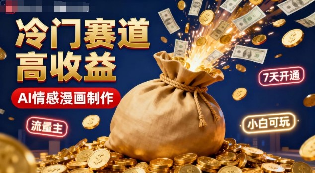 公众号冷门赛道，用AI做情感漫画，7天开通流量主，操作简单，小白可玩-lhxm