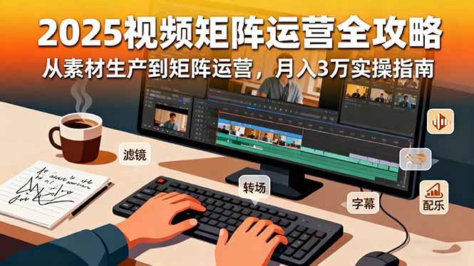 2025短视频矩阵运营全攻略：从素材生产到矩阵运营，月入3万实操指南-lhxm