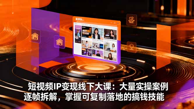 短视频IP变现线下大课：大量实操案例逐帧拆解，掌握可复制落地的搞钱技能-lhxm