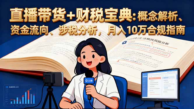 直播带货+财税宝典：概念解析、资金流向、涉税分析，月入10万合规指南-lhxm