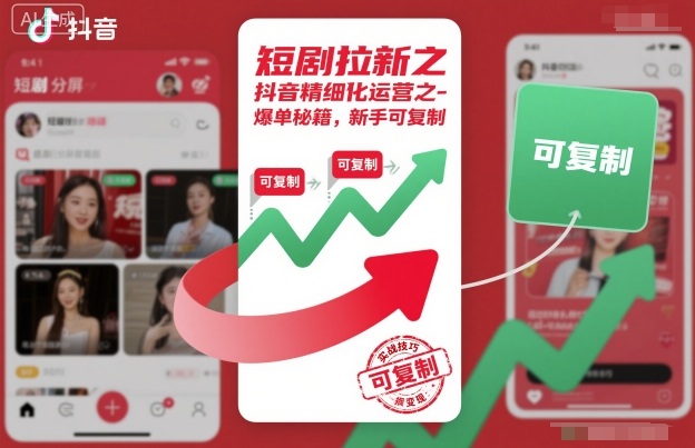 短剧拉新之抖音精细化运营之爆单秘籍，新手可复制-lhxm