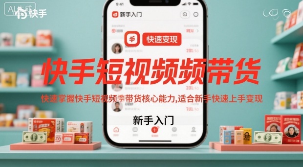 快手短视频带货，快速掌握快手短视频带货核心能力，适合新手快速上手变现-lhxm