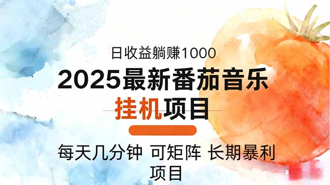 2025年最新番茄音乐人挂机项目，每天几分钟，月入1000＋，可矩阵，一台...-lhxm