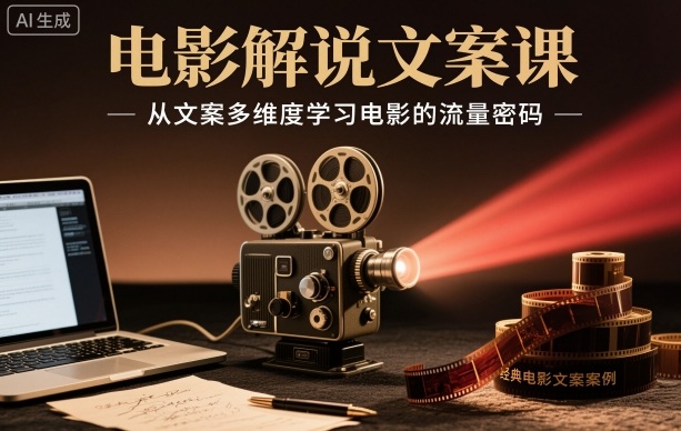 电影解说文案课，从文案多维度学习电影的流量密码-lhxm