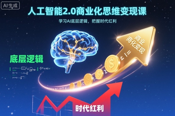 人工智能2.0商业化思维变现课，学习AI底层逻辑，把握时代红利-lhxm