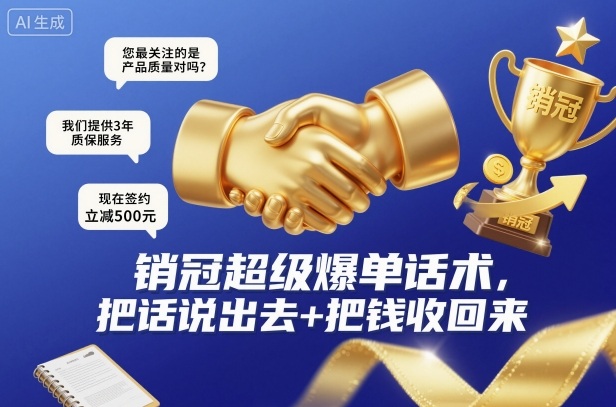 销冠超级爆单话术，把话说出去+把钱收回来-lhxm