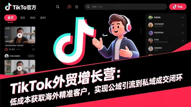 TikTok外贸增长营：低成本获取海外精准客户，实现公域引流到私域成交闭环-lhxm
