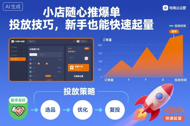 小店随心推爆单投放技巧，新手也能快速起量-lhxm