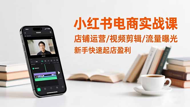 小红书电商实战课：店铺运营/视频剪辑/流量曝光，新手快速起店盈利-lhxm