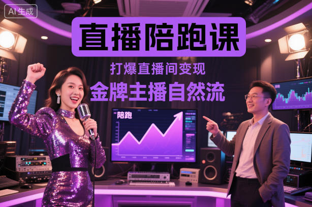 直播陪跑课，金牌主播自然流打爆直播间，复制高变现玩法-lhxm