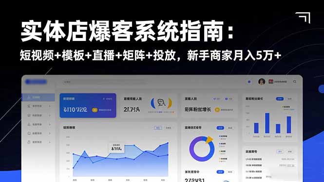 实体店爆客系统指南：短视频+模板+直播+矩阵+投放，新手商家月入5万+-lhxm