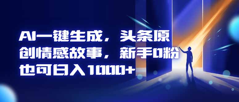 AI一键生成，头条原创情感故事，新手0粉也可日入1000+-lhxm