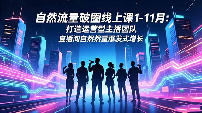 自然流量破圈线上课1-11月：打造运营型主播团队 直播间自然流量爆发式增长-lhxm