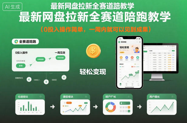 最新网盘拉新全赛道陪跑教学，0投入操作简单，一周内就可以见到成果-lhxm