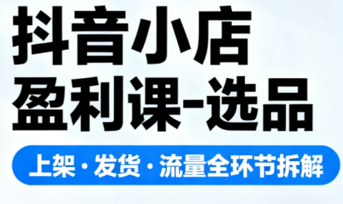 抖音小店盈利课-选品·上架·发货·流量全环节拆解-lhxm