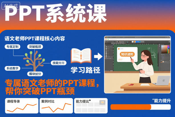 PPT系统课，专属语文老师的PPT课程，帮你突破PPT瓶颈-lhxm