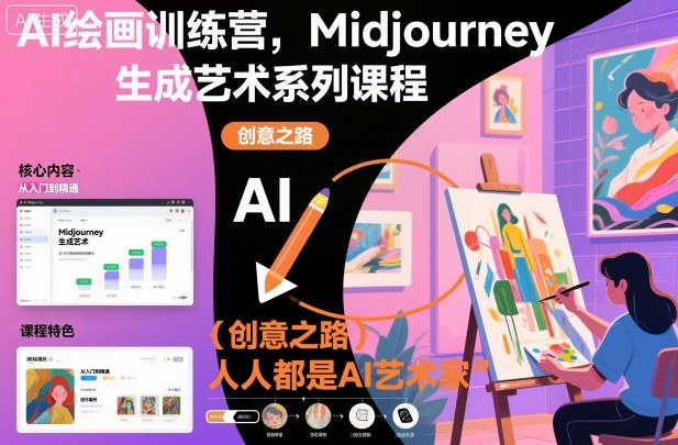 AI绘画训练营，Midjourney生成艺术系列课程，人人都是AI艺术家-lhxm