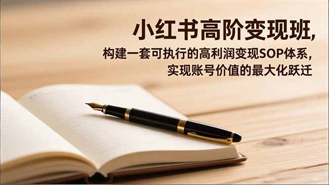 小红书高阶变现班，构建一套可执行的高利润变现SOP体系，实现账号价值的最大化跃迁-lhxm