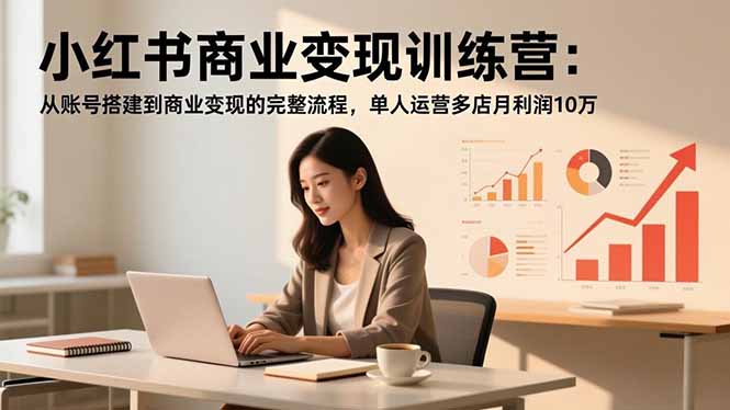 小红书商业变现训练营：从账号搭建到商业变现的完整流程，单人运营多店月利润10万-lhxm
