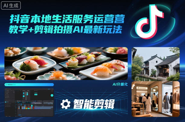 抖音本地生活服务运营教学+剪辑拍摄AI最新玩法-lhxm