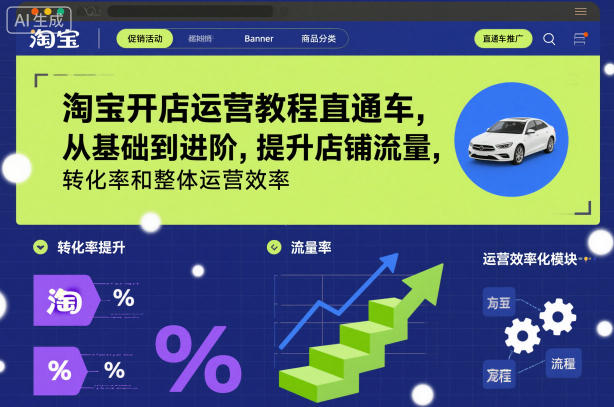 淘宝开店运营教程直通车，从基础到进阶，提升店铺流量，转化率和整体运营效率(更新11月)-lhxm