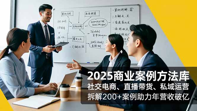 2025商业案例方法库，社交电商、直播带货、私域运营，拆解200+案例助力年营收破亿-lhxm